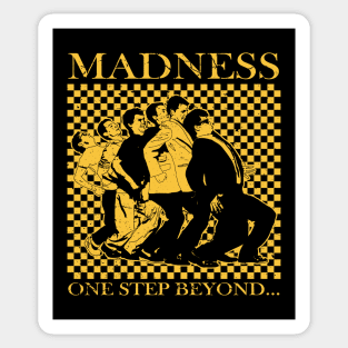 Madness - Retro Checkerboard Yellow Sticker